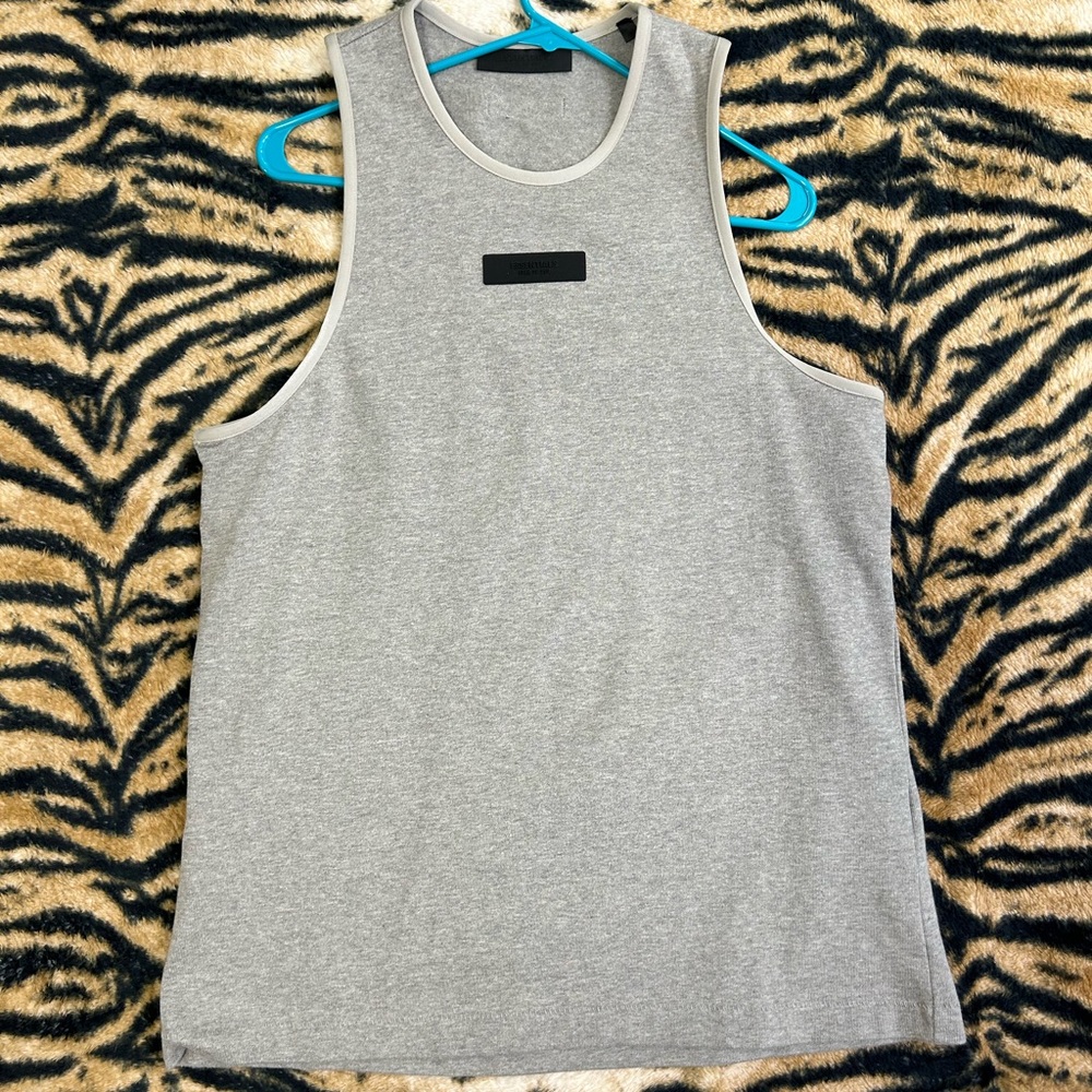 Fear of god essentials dark oatmeal sleeveless tank gray NWOT